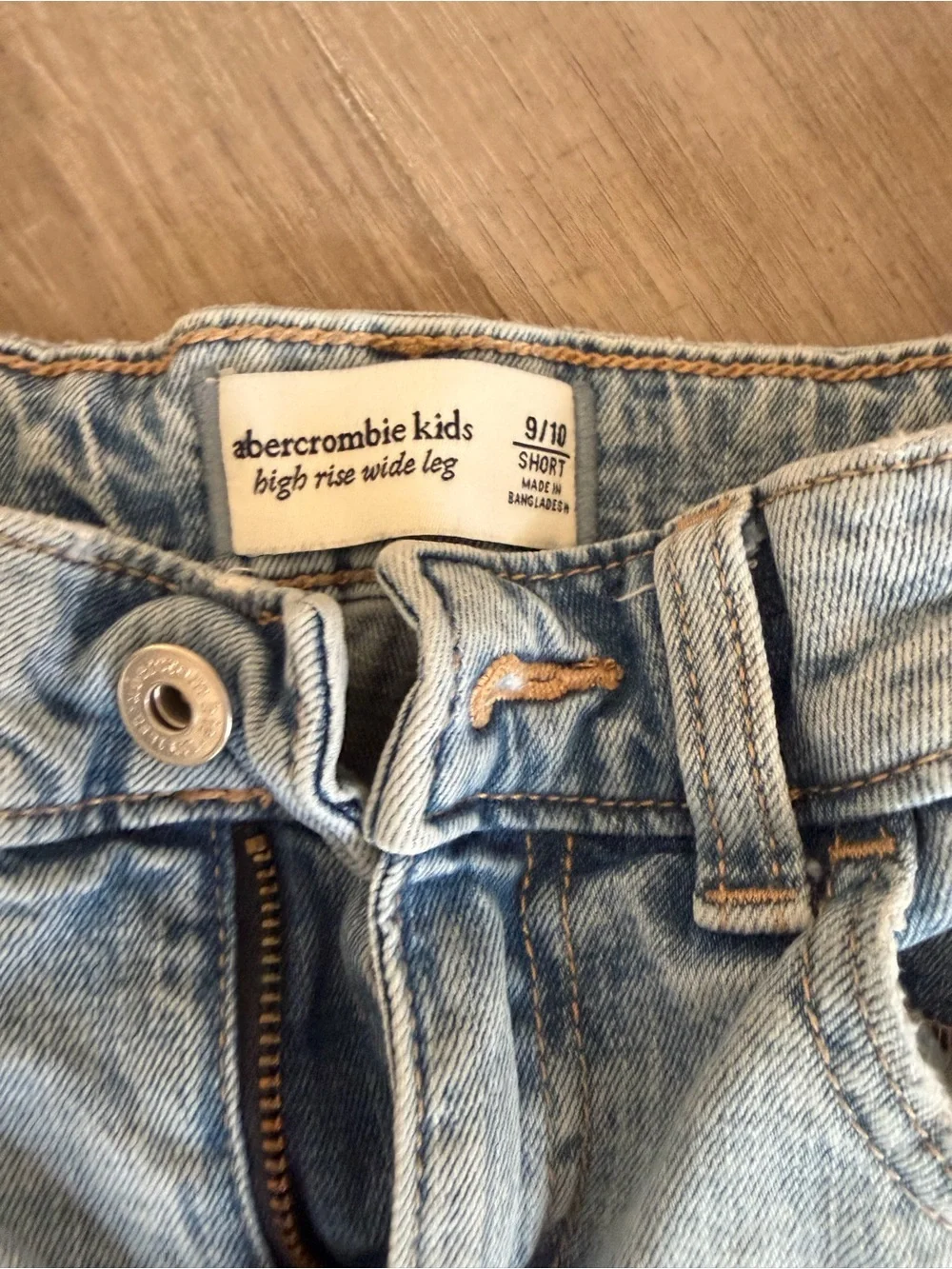 Abercrombie Kids High Rise Wide Leg Jeans Size 9/10 Short #kids #highrise